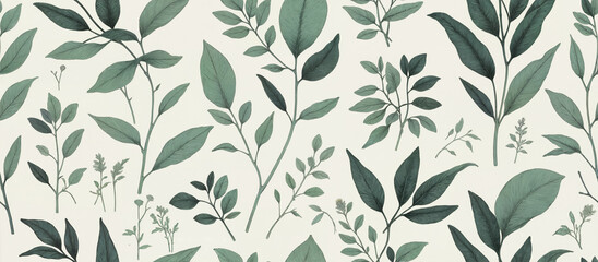 Pattern. Botanical Leaves Pattern Design