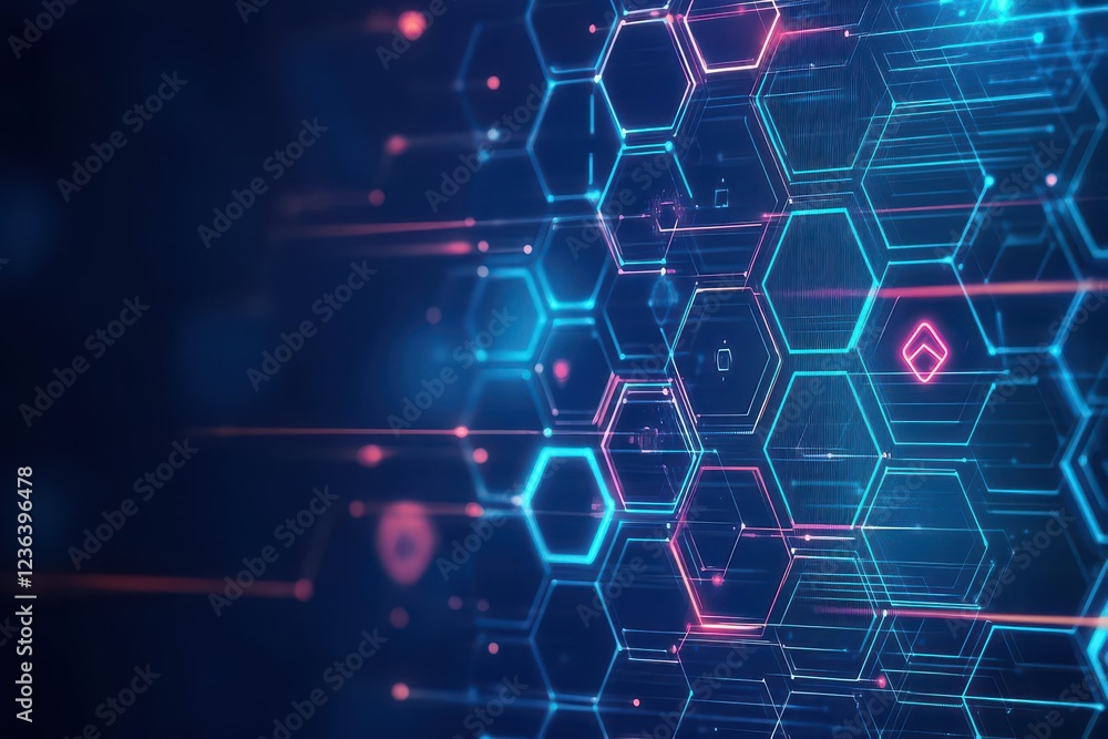 Aufkleber vibrant abstract hexagonic background featuring interconnected hexagonal shapes in vivid colors crea