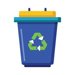 Minimalist Recycle Bin Vector Illustration on White Background