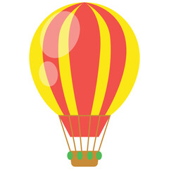 Naklejka premium Colorful hot air balloon with spheres below, perfect for travel posters, adventurethemed designs, childrens books, or playful event invitations.