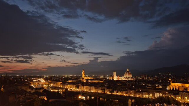 Night view of Florence, Italy