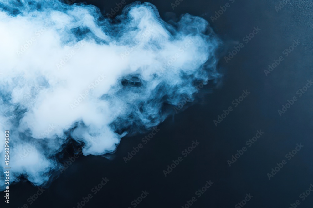 Aufkleber mysterious cloud of smoke swirling dramatically against a deep black background evoking intrigue and