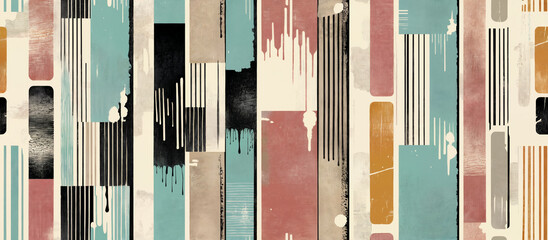 Pattern. Colorful Abstract Pattern with Stripes and Blocks