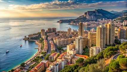 Fototapeta premium Monte Carlo Cityscape Overlooking Mediterranean Sea