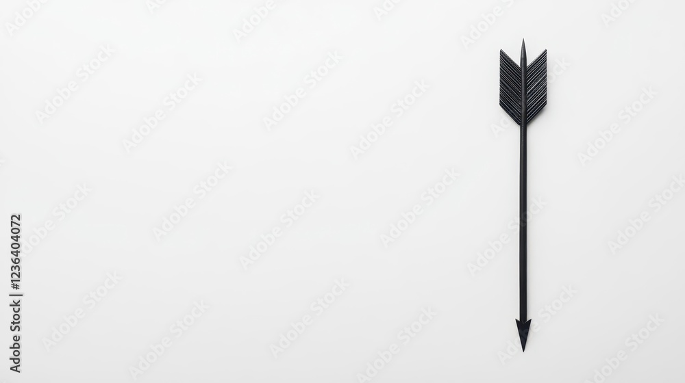 Poster A Bold Black Arrow Pointing Right on a Crisp White Background Symbolizing Direction and Focus with Minimalist Style and Modern Aesthetic Appeal
