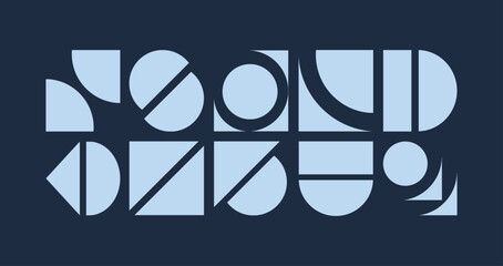Creative typographic shapes forming an abstract and modern pattern