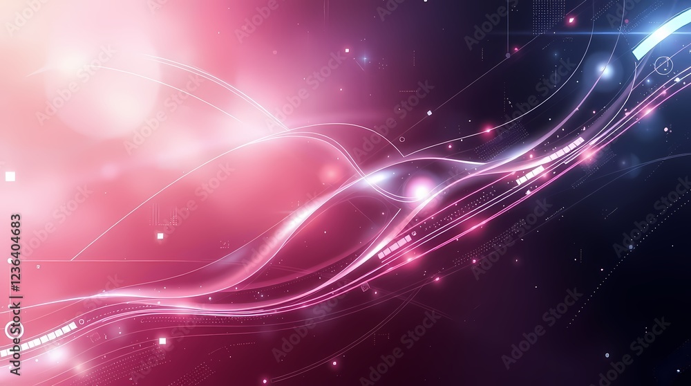 Poster colorful abstract design with flowing lines and glowing lights in a modern digital style. generative