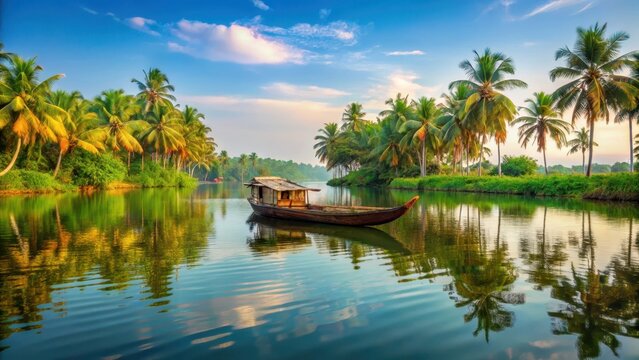 Serene Alappuzha Backwaters Boat Scene , Kerala tourism, alappuzha,  Kerala tourism, alappuzha