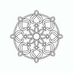 abstract floral background with flowers, mandala pattern floral design