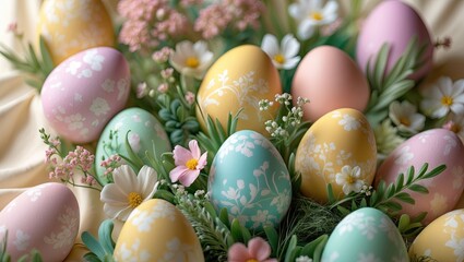 Fototapeta premium Easter themed wallpaper, captured in a studio setting