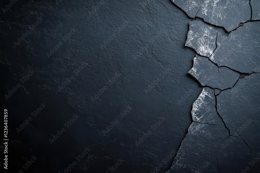 Leinwandbilder Weathered Cracked Concrete Wall Displaying Intricate Patterns of Distress and Age with a Rough Texture Evoking a Sense of Urban Decay and Resilience