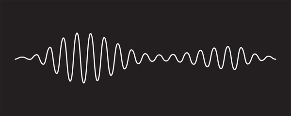 Music wave line sound one noise icon audio frequency signal podcast radio sound wave volume hand art. Acoustic line music logo record sound wave doodle sketch abstract. Vector illustration