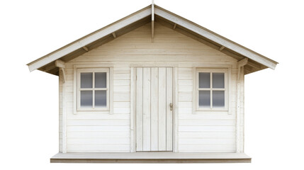 White wooden cabin with transparent background, perfect for architectural visualization