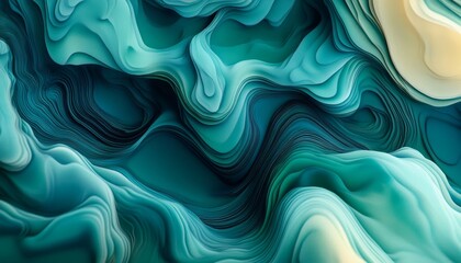 Obraz premium Aqua and Chartreuse Fluid Flowing Abstract, Seamless Texture, Colorful Waves, Crisp Vector Design