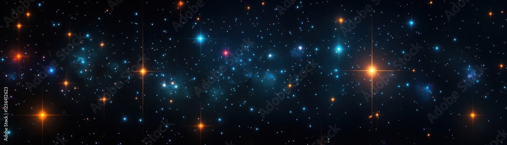 Poster vast night sky filled with countless stars against a dark blue canvas creating a majestic and tranqu