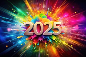 2025 design explodes with color!  Futuristic fonts and abstract backgrounds dominate elegant typography.