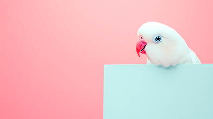 Cute parrot on a pink background