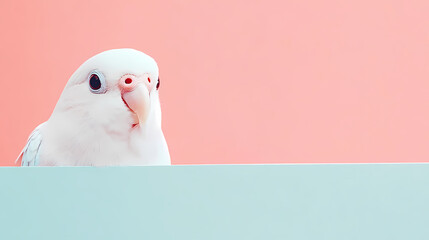 Cute parrot on a pink background