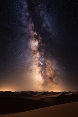 Fototapeta premium Celestial view of the Milky Way over desert dunes during a clear night