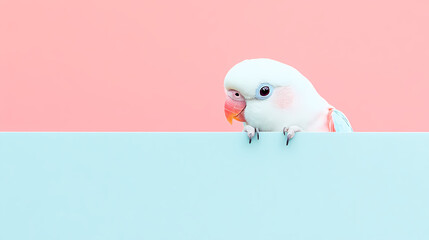 Cute parrot on a pink background