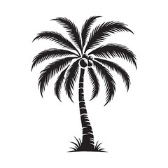 Artistic Coconut Tree silhouette with natural coconut details - Coconut Tree silhouette - Coconut Tree vector - Coconut Tree illustration - Coconut silhouette - Coconut vector
