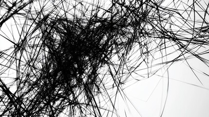 Abstract black lines chaotic energy art background design