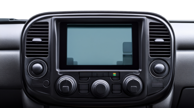Modern car dashboard interface with transparent background