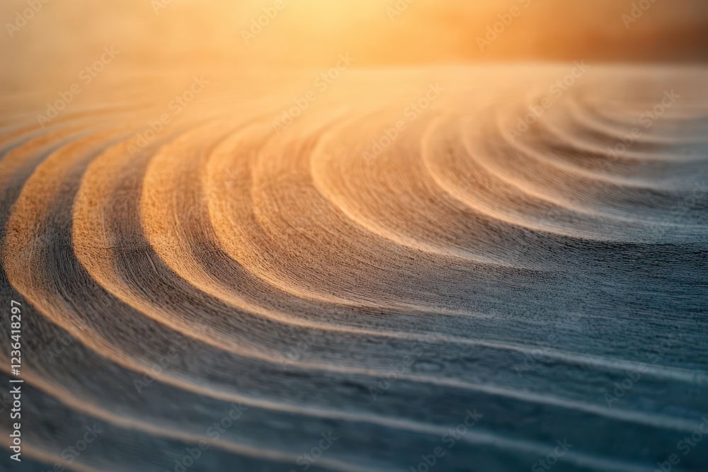 Aufkleber Close Up of a Serene Sand Dune Showcasing Intricate Patterns and Textures Under Soft Natural Light Evoking a Sense of Calm and Tranquility in Nature