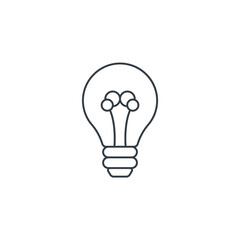 Lightbulb icon symbol vector illustration isolated on white background