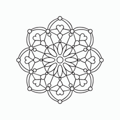 abstract floral background with flowers, mandala pattern floral design