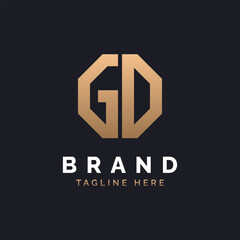GD Logo Design. Modern, Minimal, Elegant and Luxury GD Logo. Alphabet Letter GD Logo Design for Brand Corporate Business Identity.