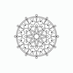 abstract floral background with flowers, mandala pattern floral design