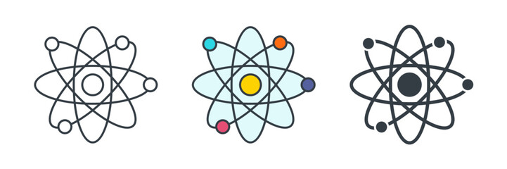 Atom icon symbol vector illustration isolated on white background