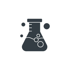 Beaker. Chemistry flask icon symbol vector illustration isolated on white background