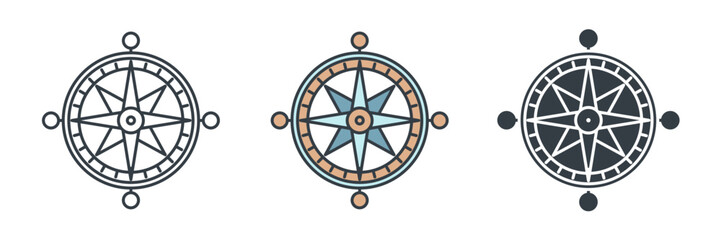 Compass icon symbol vector illustration isolated on white background © keenan
