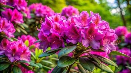 Obraz premium Rhododendron Bush in Full Bloom