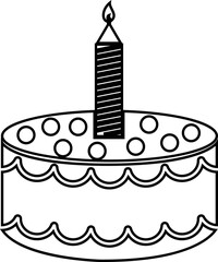 Cakes flat or line icon . Vector of different types of beautiful modern cakes such as chocolate cake, Napoleon cake, tiramisu , eclair and cheesecake. Isolated on transparent background.