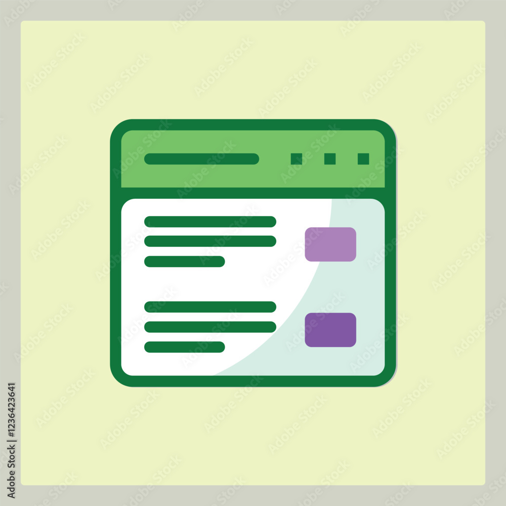 Poster stylized web browser interface illustration with a modern flat design appearance