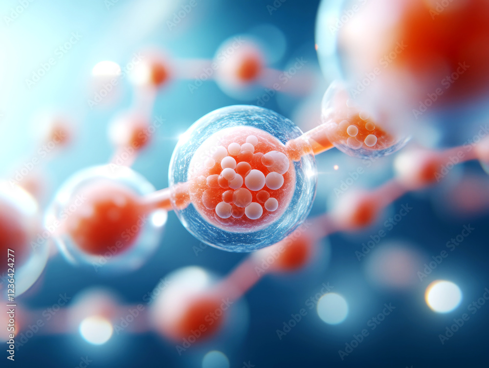 Poster exploring cellular structure and function biotin's role in molecular biology laboratory environment 