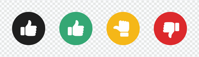 Like, Dislike & Neutral Thumb Icons | Feedback & Rating Symbol Set