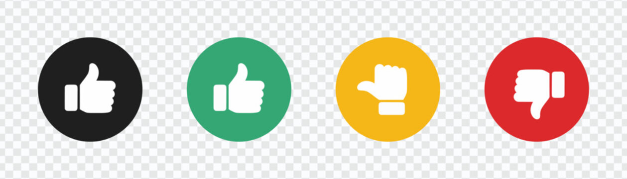 Like, Dislike & Neutral Thumb Icons | Feedback & Rating Symbol Set