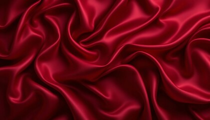 Crimson Silken Waves Abstract Background for Luxurious Textures and Design