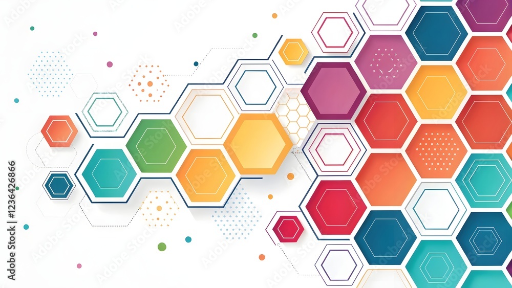 Poster abstract background with hexagons