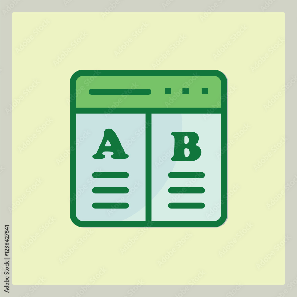 Poster comparison table with option a and option b for data presentation and analysis
