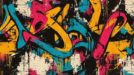 This artwork displays a colorful and edgy graffiti design.
