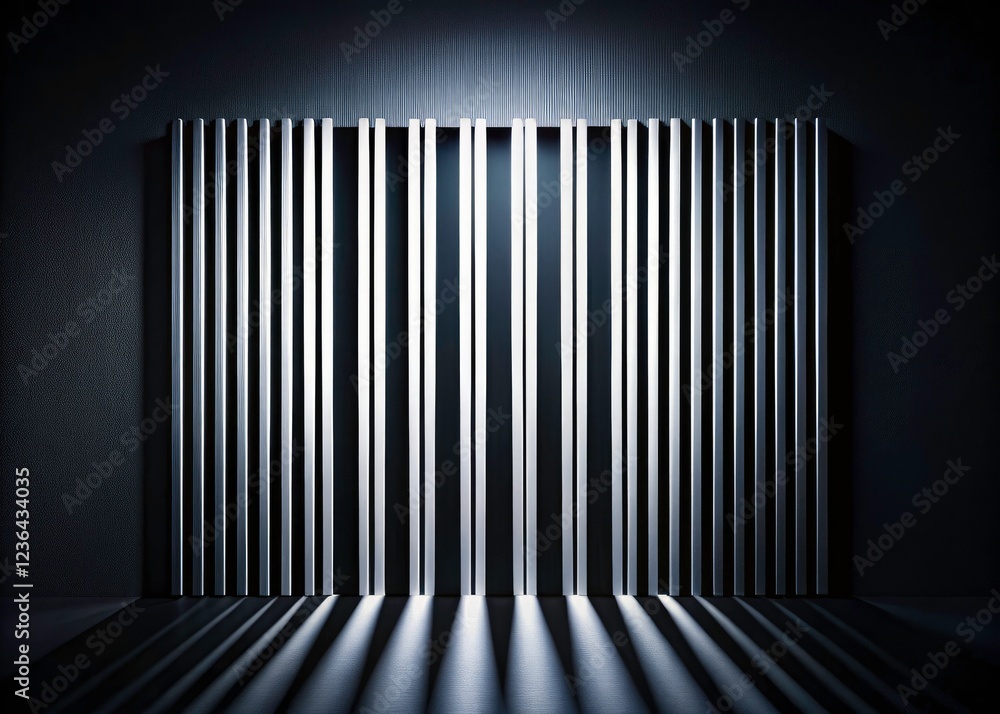 Poster abstract barcode pattern: black lines on a dark background create a minimalist, geometrically-striki
