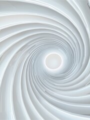 Obraz premium A spiraling, textured design in soft white tones, creating a sense of depth and movement.