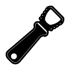 Bottle opener silhouette white background