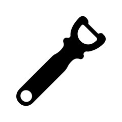 Bottle opener silhouette white background