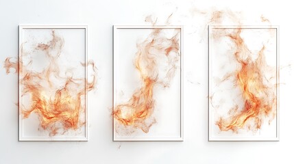 Gallery space for dynamic abstract art modern flames digital design